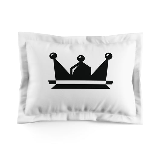 Crown Microfiber Pillow Sham — Minimal Black Royal Accent for Bedroom Decor