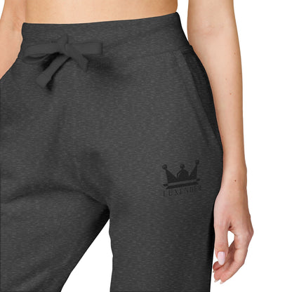 Embroidered Crown Joggers – Minimal Royal Logo Fleece Sweatpants