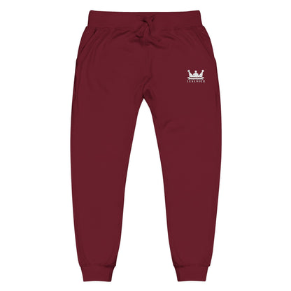 Embroidered Crown Sweatpants — Olive Fleece Joggers