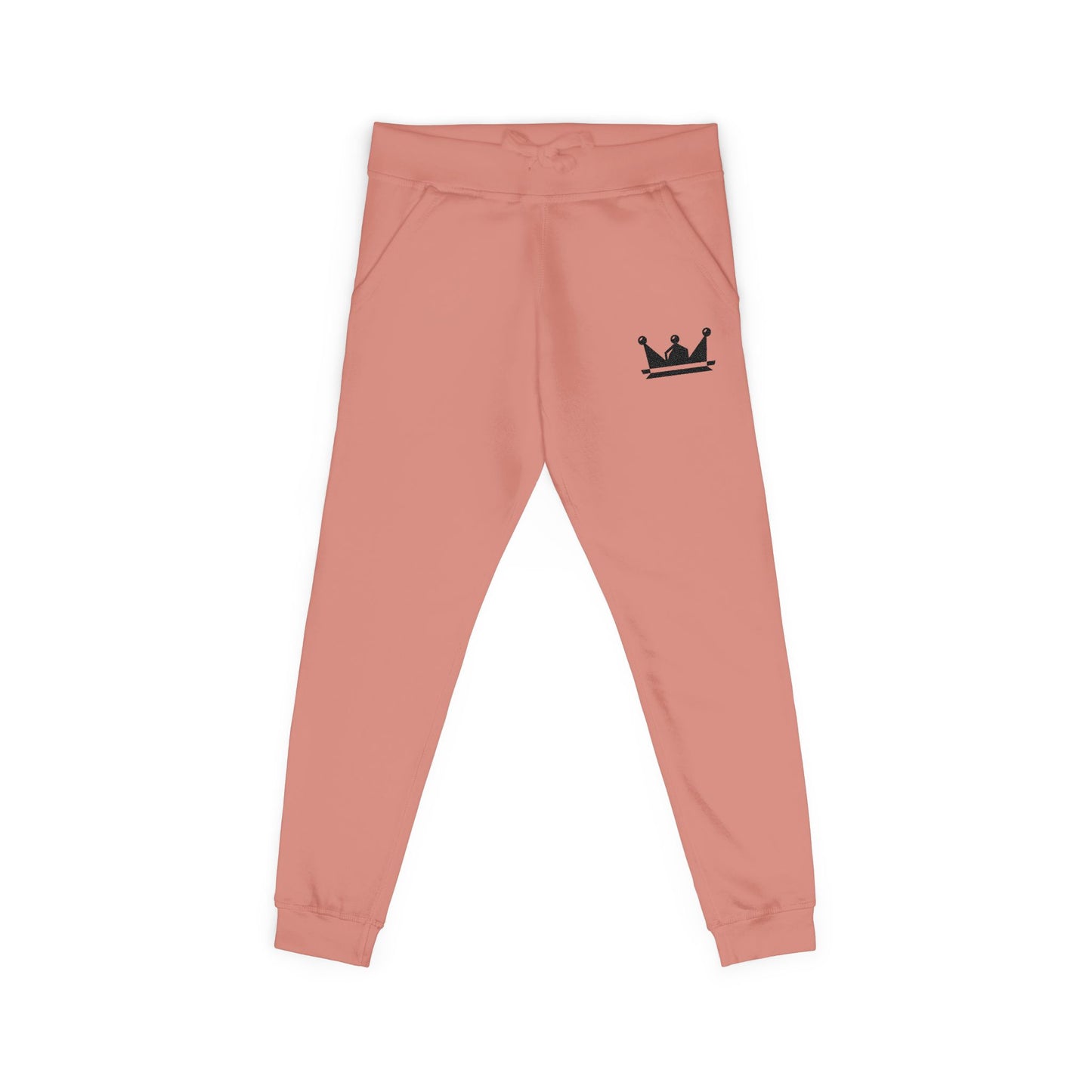 Embroidered Crown Fleece Sweatpants — Cozy Casual Joggers