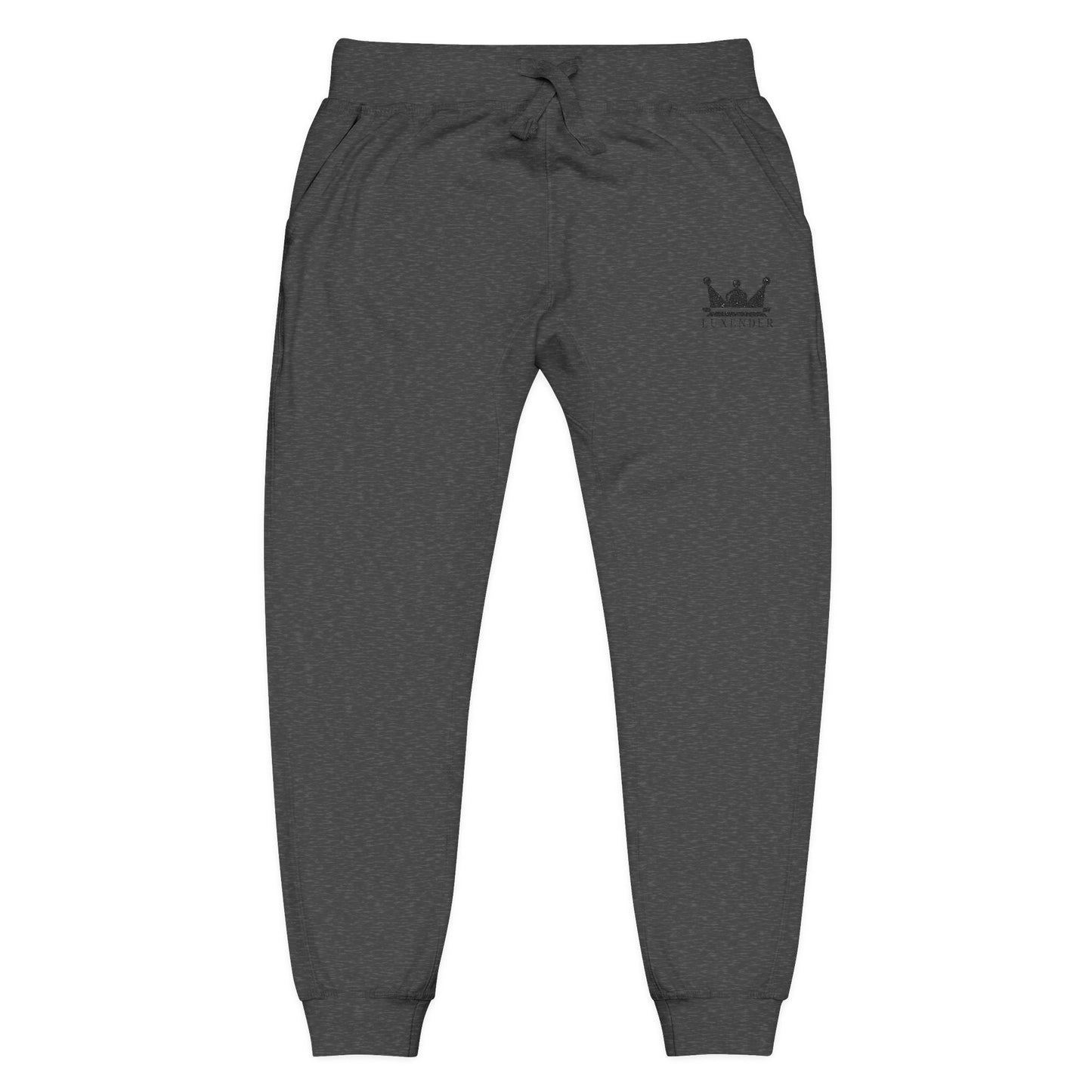 Embroidered Crown Joggers – Minimal Royal Logo Fleece Sweatpants