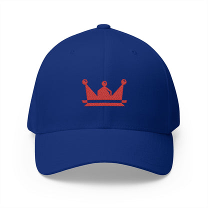 Embroidered Red Crown Cap — Closed-Back Structured Baseball Hat