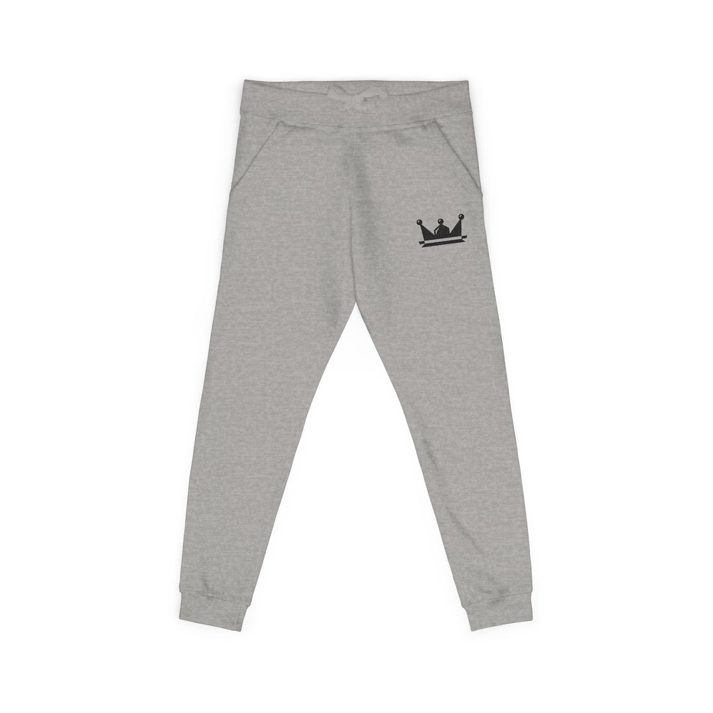 Embroidered Crown Fleece Sweatpants — Cozy Casual Joggers