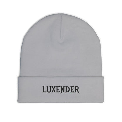 Embroidered 'LUXENDER' Knit Beanie - Cozy Logo Winter Hat