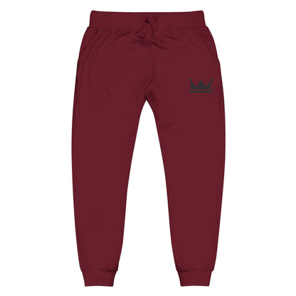 Embroidered Crown Fleece Sweatpants — Cozy Casual Joggers