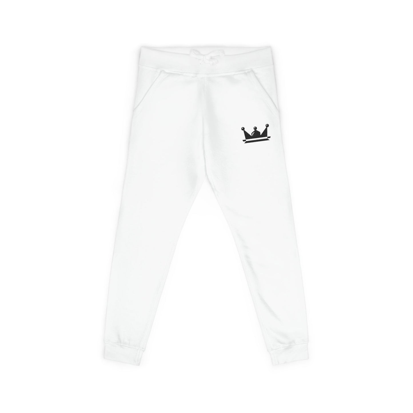 Embroidered Crown Fleece Sweatpants — Cozy Casual Joggers