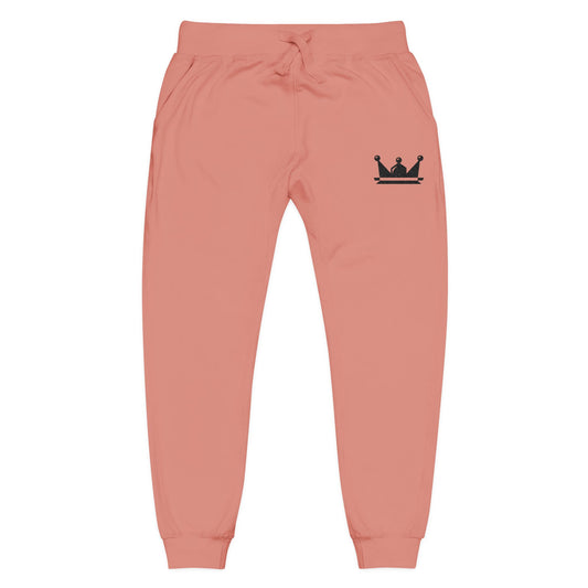 Embroidered Crown Fleece Sweatpants — Cozy Casual Joggers