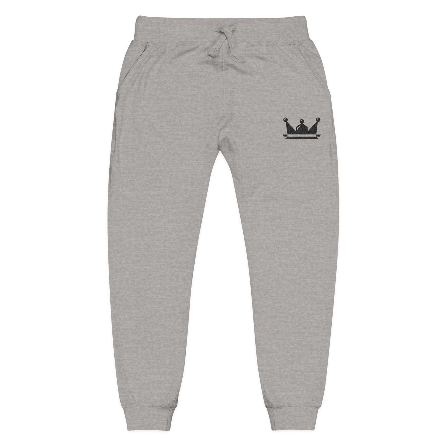 Embroidered Crown Fleece Sweatpants — Cozy Casual Joggers