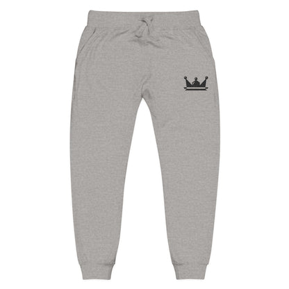 Embroidered Crown Fleece Sweatpants — Cozy Casual Joggers