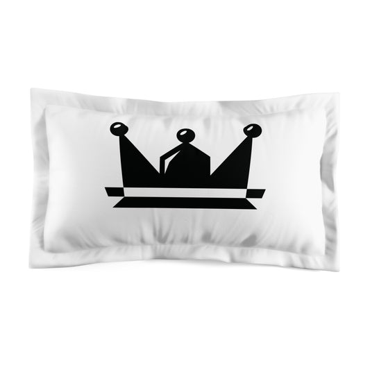 Crown Microfiber Pillow Sham — Minimal Black Royal Accent for Bedroom Decor