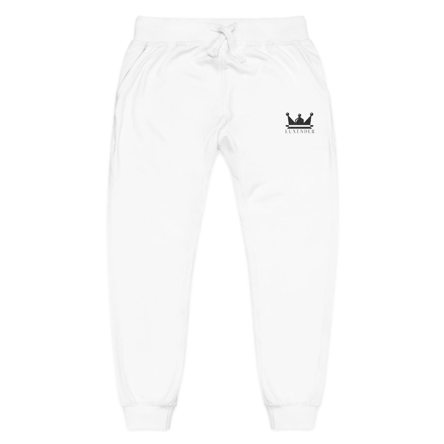 Embroidered Crown Joggers – Minimal Royal Logo Fleece Sweatpants