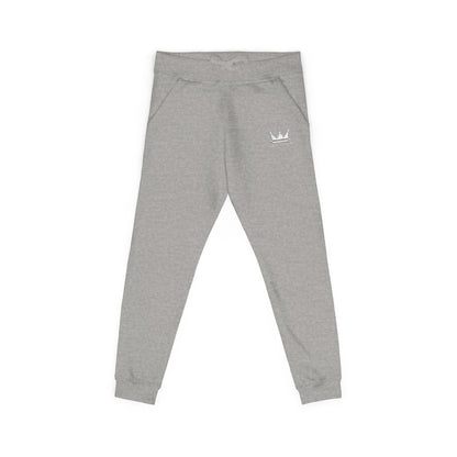 Embroidered Crown Sweatpants — Olive Fleece Joggers
