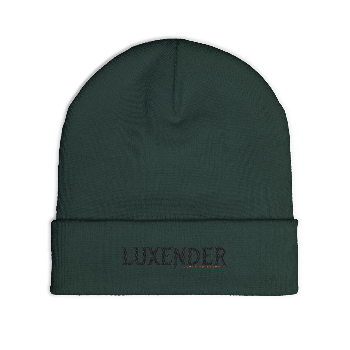 Embroidered 'LUXENDER' Knit Beanie - Cozy Logo Winter Hat