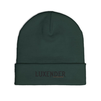Embroidered 'LUXENDER' Knit Beanie - Cozy Logo Winter Hat