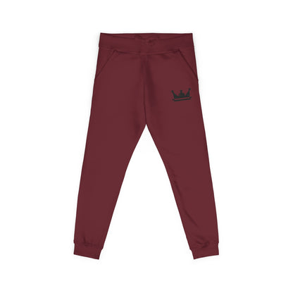 Embroidered Crown Fleece Sweatpants — Cozy Casual Joggers