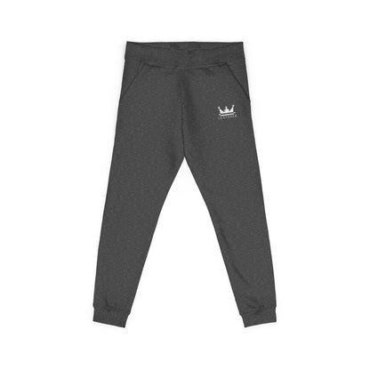 Embroidered Crown Sweatpants — Olive Fleece Joggers