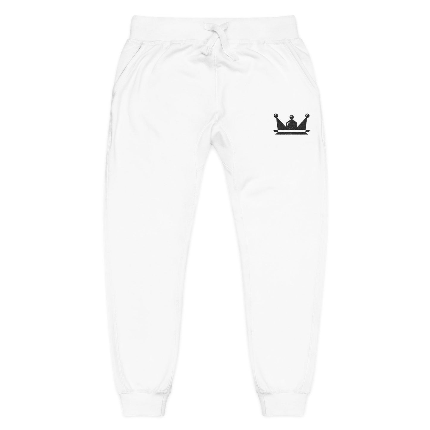 Embroidered Crown Fleece Sweatpants — Cozy Casual Joggers