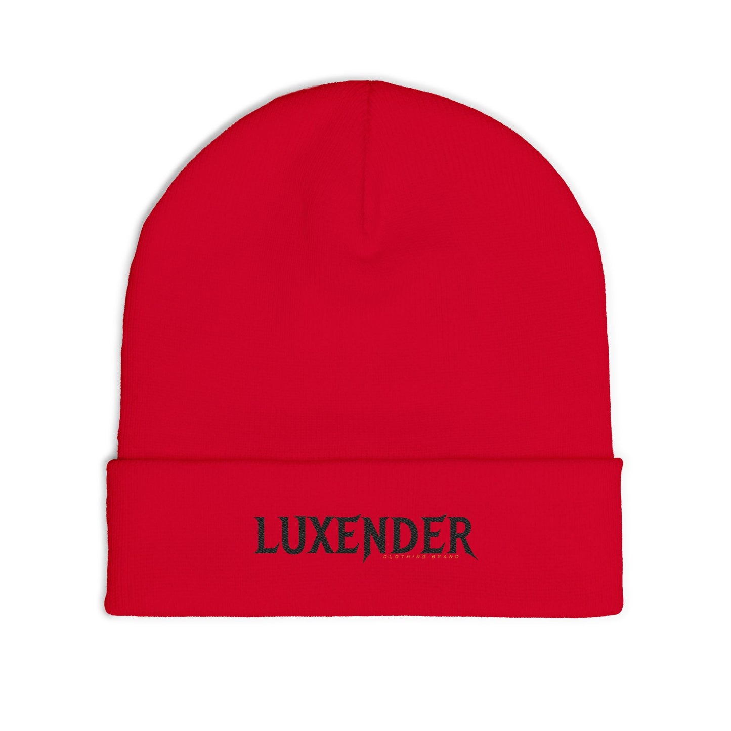Embroidered 'LUXENDER' Knit Beanie - Cozy Logo Winter Hat