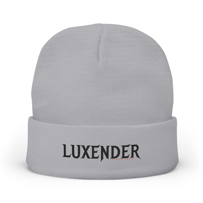 Embroidered 'LUXENDER' Knit Beanie - Cozy Logo Winter Hat