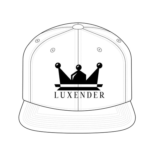 Crown Logo Snapback Hat — Luxender Embroidered Flat-Brim Cap