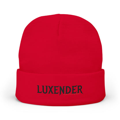 Embroidered 'LUXENDER' Knit Beanie - Cozy Logo Winter Hat
