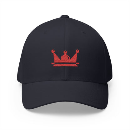 Embroidered Red Crown Cap — Closed-Back Structured Baseball Hat